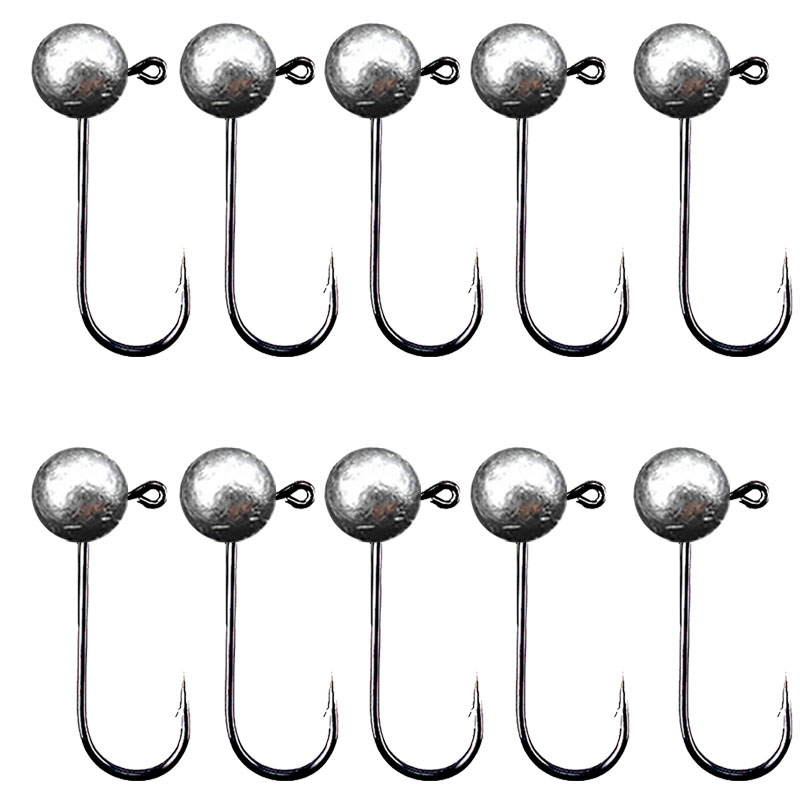 Fishing Hook Barbless - 10 ชิ้น/ล็อต Jig Head ตะขอตกปลา 1g