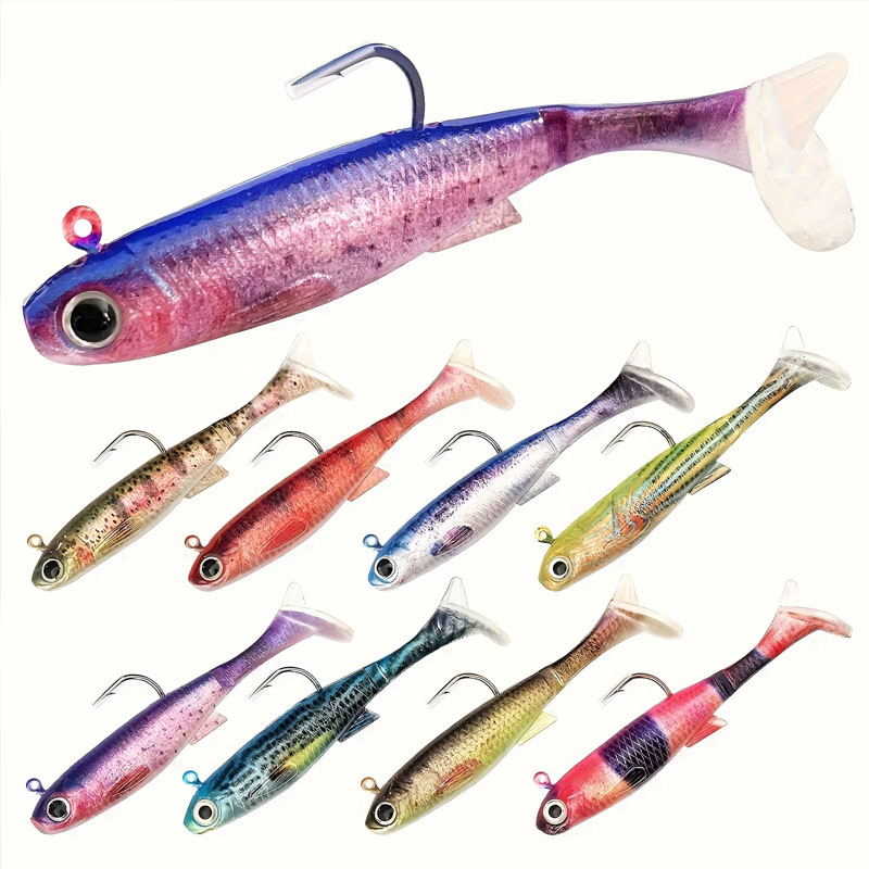 Fishing Hook Weedless - เหยื่อปลอมสำเร็จรูปสำหรับปลาทะเล | ตะขอไร้กิ่งไม้ 3 แพ็คพร้อมเหยื่อพลาสติกอ่อน