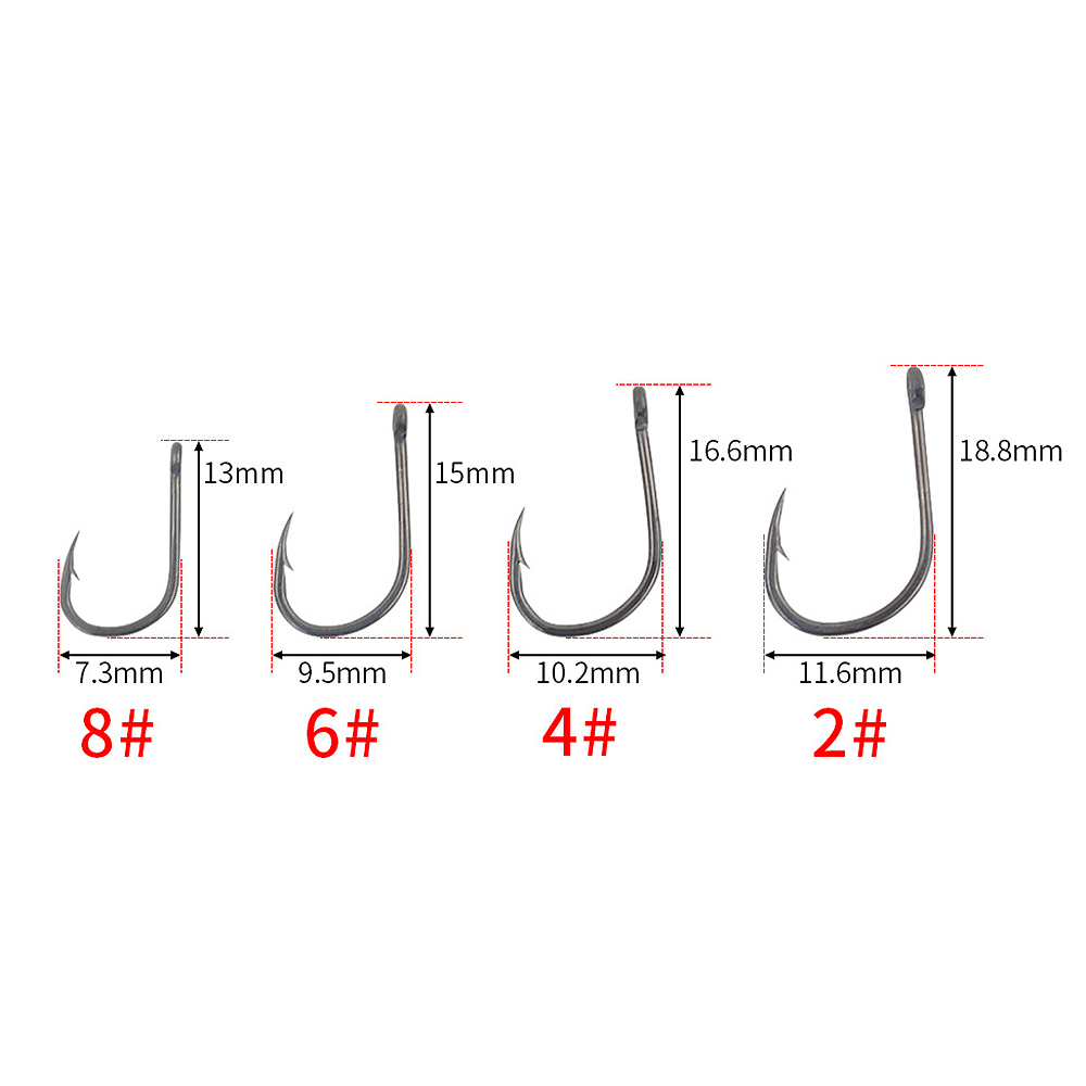Fishing Hook - ABST 50 ชิ้น ตะขอตกปลาคาร์พแบบมีหนามเคลือบพร้อมดีไซน์ตาตะขอ ผลิตจากเหล็กคาร์บอน 8001