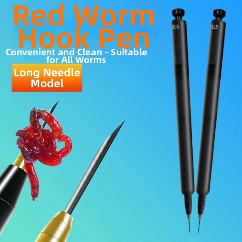 Fishing Hook Size - อุปกรณ์ใส่เหยื่อหนอนสีแดง 2 ชิ้น สำหรับเบ็ดตกปลา ขนาด 4