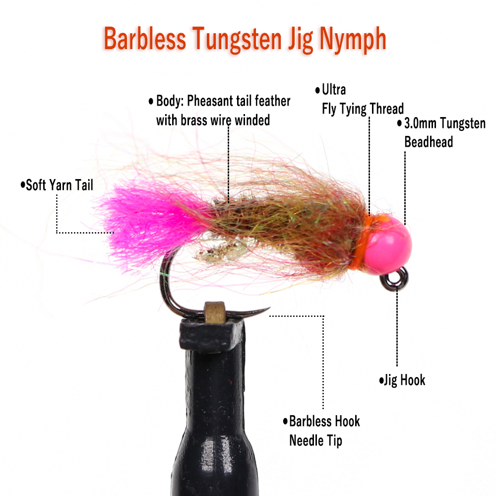 Wireo ตะขอจิ๊ก12ชิ้นทำจากทังสเ - Fishing Hook Barbless บทวิจารณ์และราคา