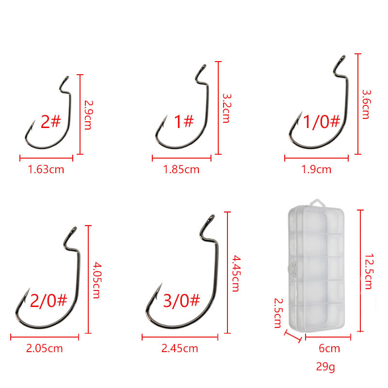 50pcs หนอนกว้างตะขอเหล็กคาร์บอ - Fishing Hook Barbless บทวิจารณ์และราคา
