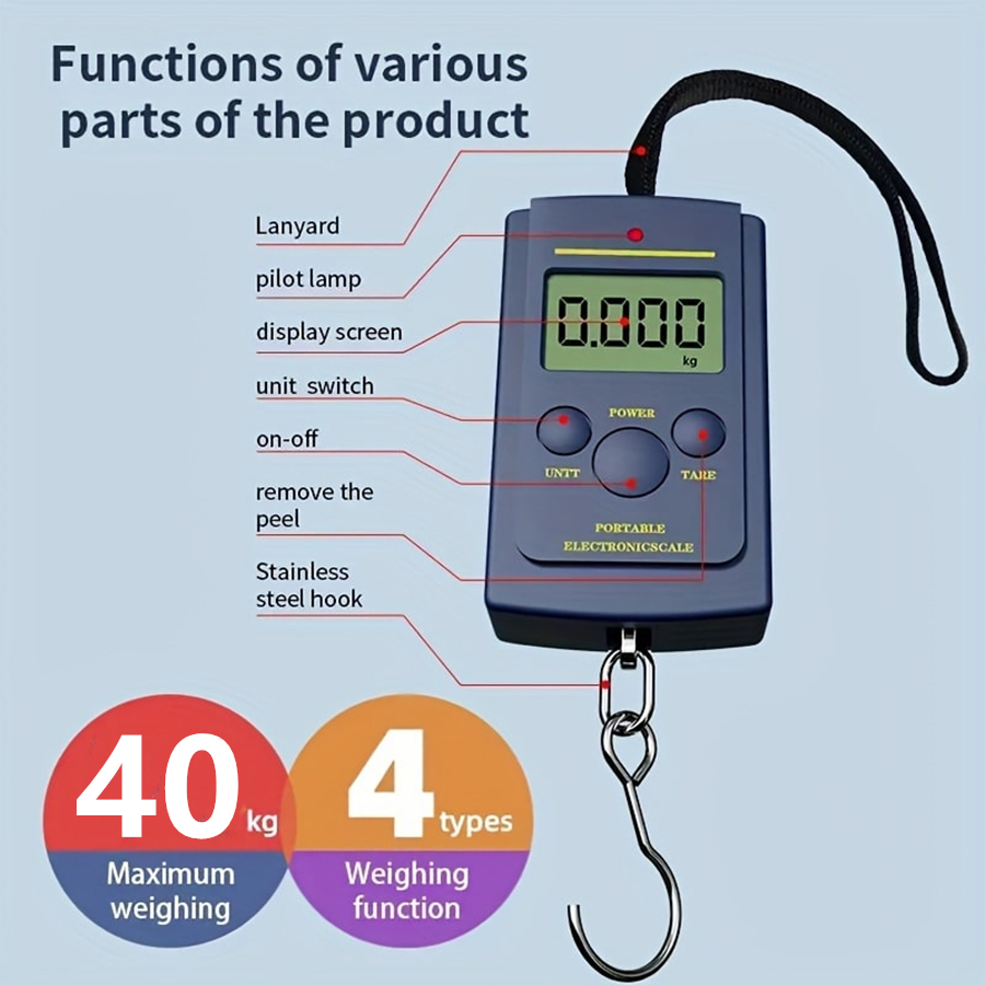 เครื่องชั่งน้ําหนักแบบแขวนดิจิ - Fishing Hook บทวิจารณ์และราคา