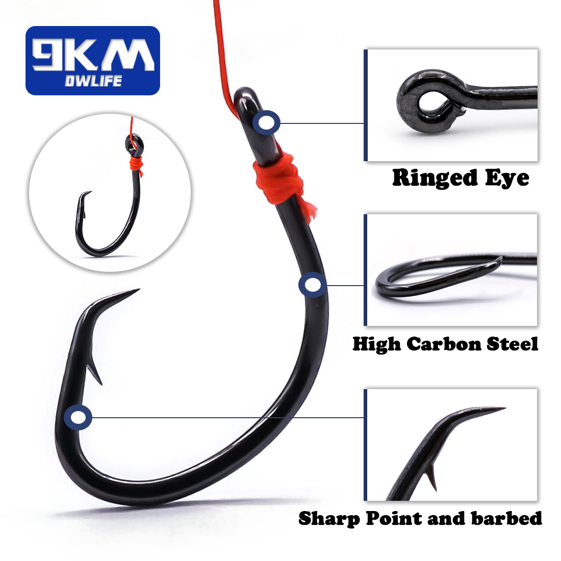9KM ตะขอวงกลม 25 ~ 50 ชิ้นตะขอ - Fishing Hook Circle บทวิจารณ์และราคา