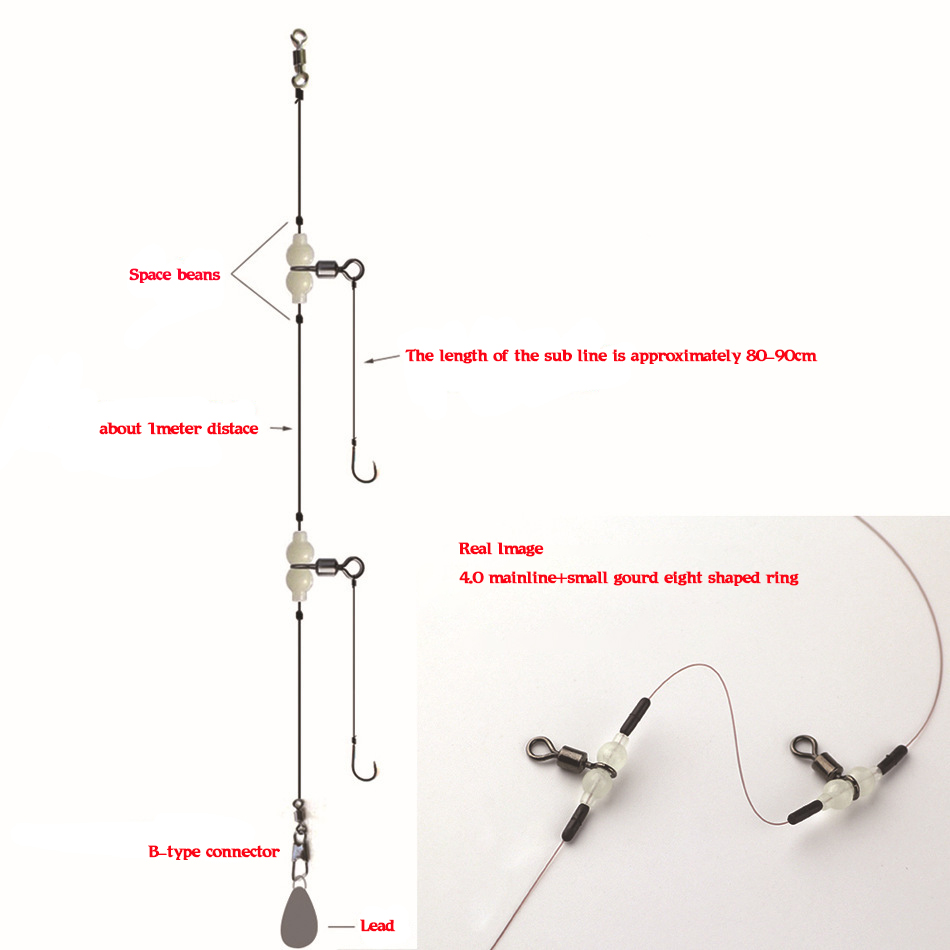MNFT 100 ชิ้น Luminous 3 Way ท - Fishing Hook Size บทวิจารณ์และราคา