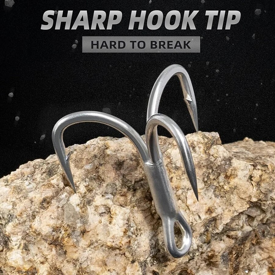 ตกปลา TREBLE Hooks เหล็กคาร์บอ - Fishing Hook Barbless บทวิจารณ์และราคา