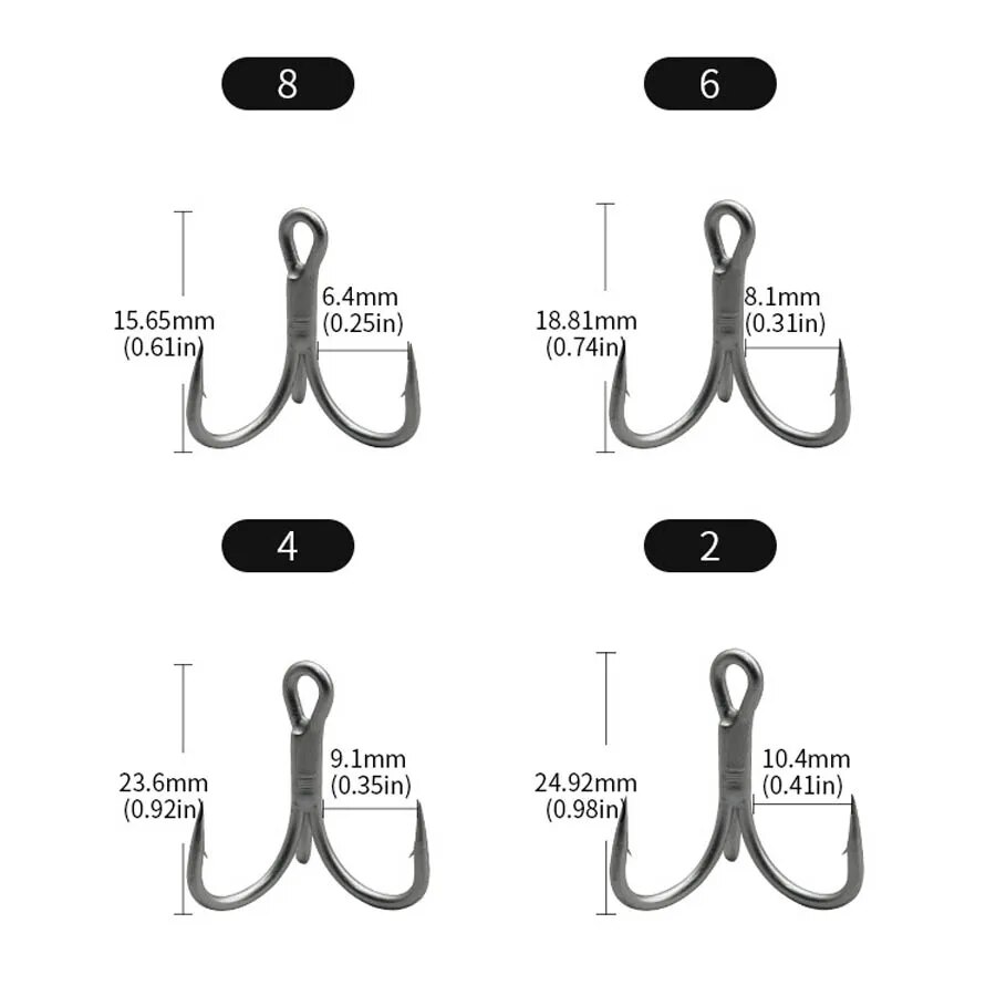 ตกปลา TREBLE Hooks เหล็กคาร์บอ - Fishing Hook Barbless บทวิจารณ์และราคา