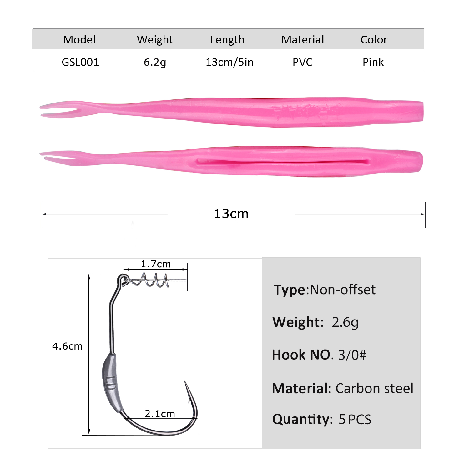 เหยื่อตกปลา Goture แบบนิ่ม 5 ช - Fishing Hook Weedless บทวิจารณ์และราคา