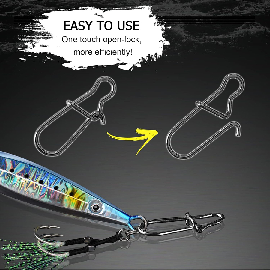 50 ชิ้น Crankbait Snaps สแตนเล - Fishing Hook Stainless Steel บทวิจารณ์และราคา