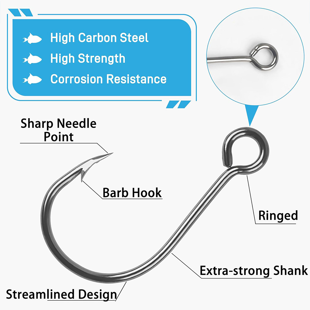 70 ชิ้นตกปลาอินไลน์ตะขอเดี่ยวเ - Fishing Hook Circle บทวิจารณ์และราคา