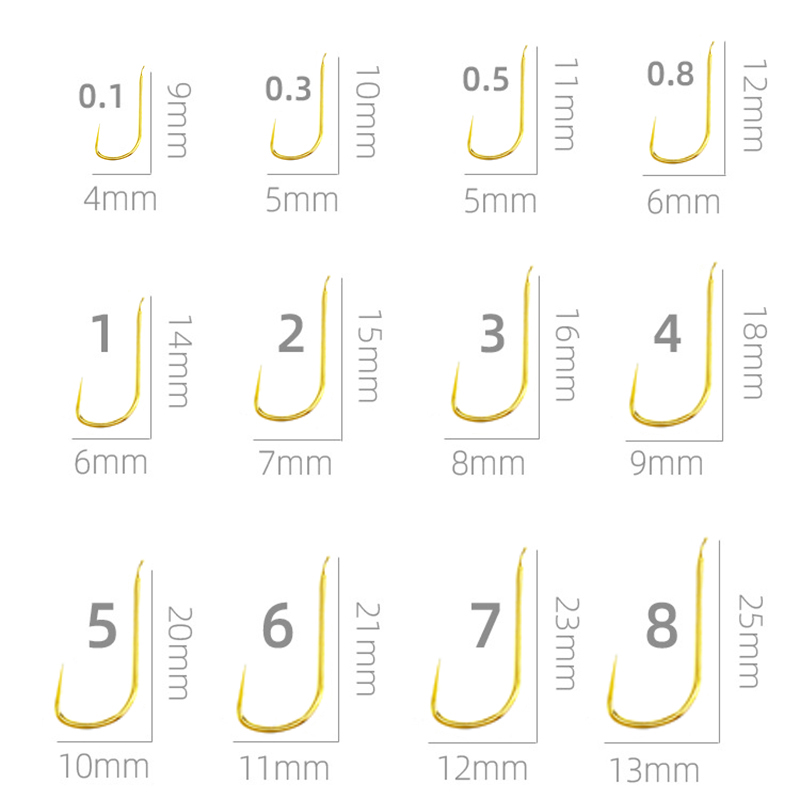เบ็ดตกปลาทองคำแบบไม่มีเงี่ยง 1 - Fishing Hook Size บทวิจารณ์และราคา