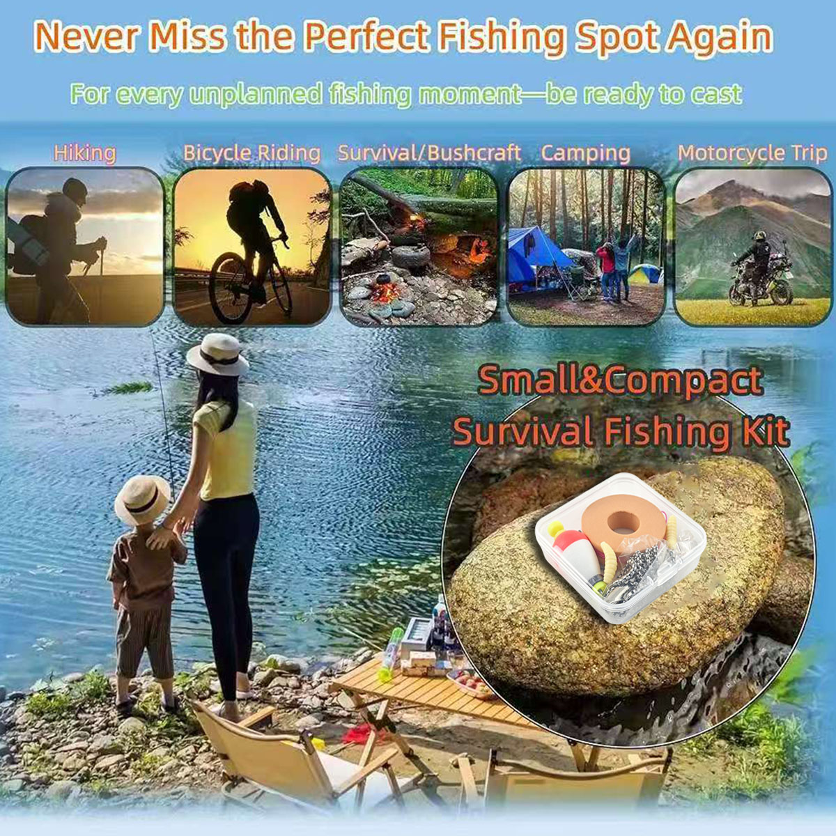 ชุดอุปกรณ์ตกปลาฉุกเฉินแบบพกพา， - Fishing Hook Box บทวิจารณ์และราคา