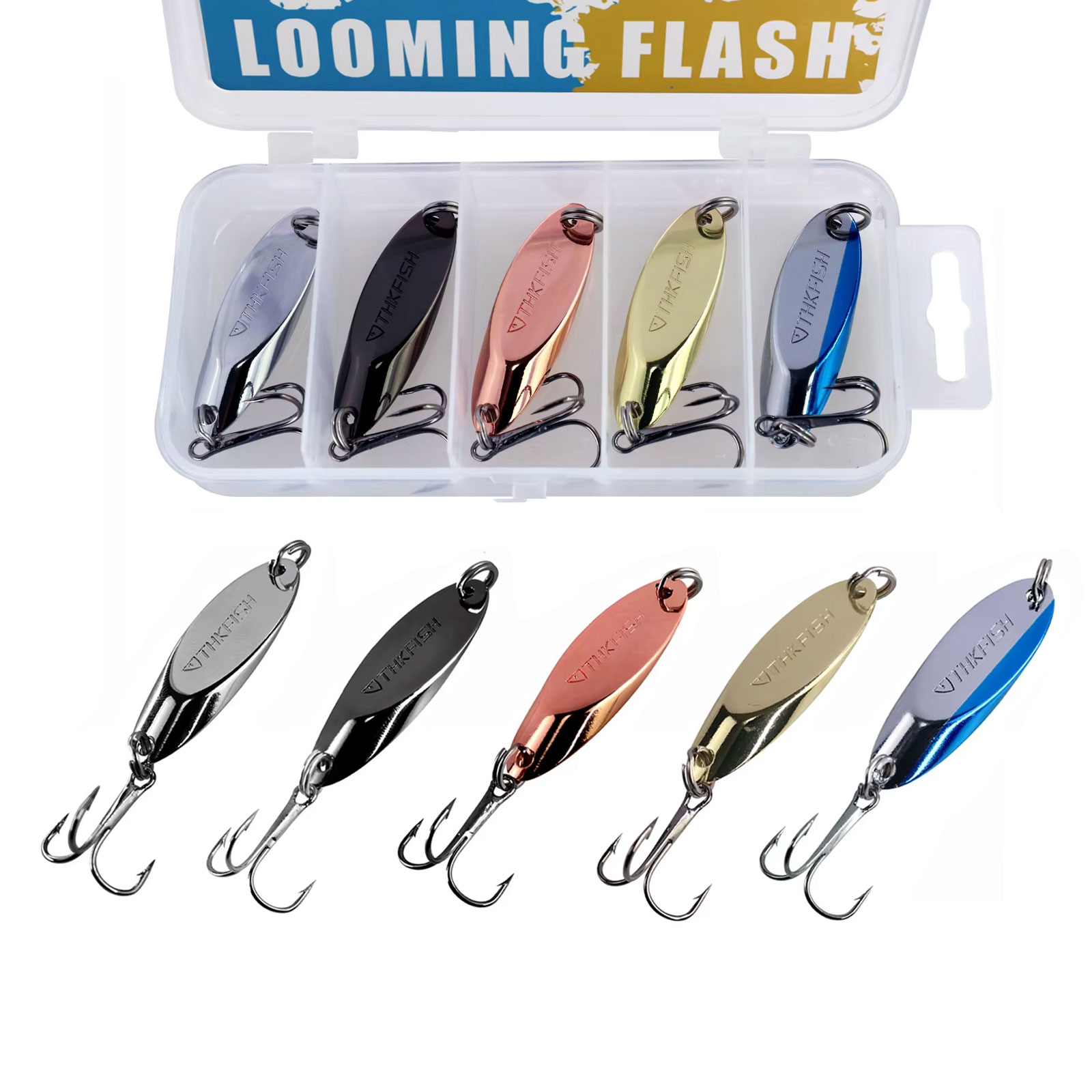 5pcs ช้อนโลหะ Spinner Lures 3. - Fishing Hook Treble บทวิจารณ์และราคา